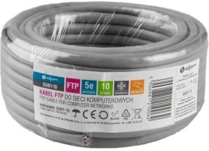 FTP kabel CAT5E 4x2 AWG24 grijs massief 10m
