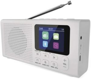 Radio DAB+ USB-C of batterij + wekfunctie wit
