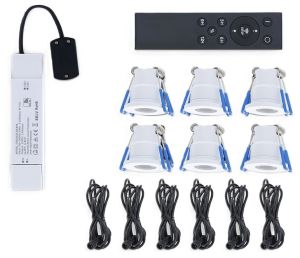 LED inbouwspots 3W 2700K IP65 set a6 wit
