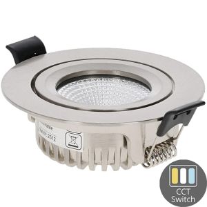 LED inbouwspot 6W 3CCT 82mm 36gr rond verstelbaar geschuurd staal