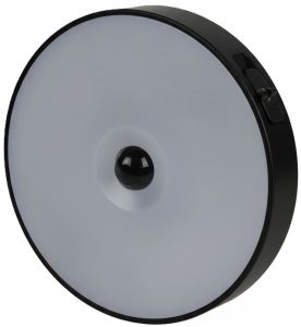 LED kastlamp rond met sensor oplaadbaar zwart 3000K
