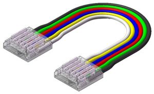 Koppelstuk COB + 15cm draad 6pin 12mm RGB-CCT