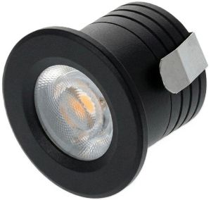 LED mini inbouwspot 2W 2700K 32mm rond vast zwart