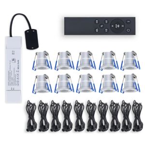 LED inbouwspots 3W 2700K IP65 set a10 geschuurd staal