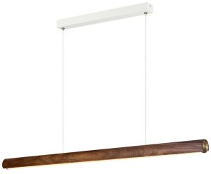 LED Hanglamp pendel Akeno donkerbruin hout 25W 3000K