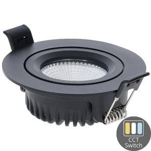 LED inbouwspot 6W 3CCT 82mm 36gr rond verstelbaar zwart