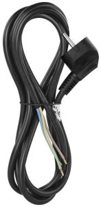 Aansluitsnoer 3x1qmm 2m zwart PVC