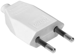 Stekker zwakstroom euro plat wit