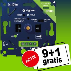 LED dimmer 0-250W EcoDim PRO universeel - ZIGBEE