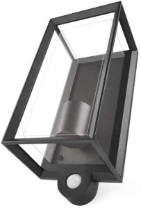 Wandlamp Malva E27 zwart IP44 + sensor