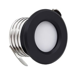 LED mini inbouwspot 1,5W 2700K 37mm rond vast zwart