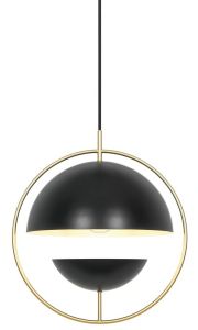 Hanglamp Tavia rond zwart/messing E27