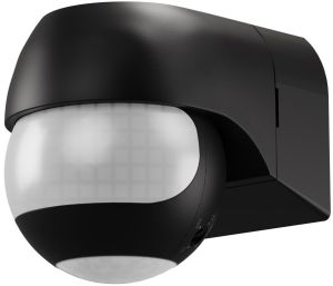 Bewegingsmelder IR opbouw zwart wand 2-zone 180-360 graden IP44