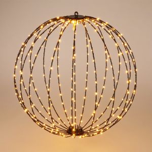 LED bal hangend zwart warm wit 240 lamps 40cm