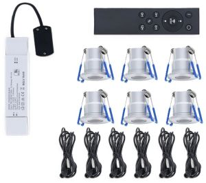 LED inbouwspots 3W 2700K IP65 set a6 geschuurd staal