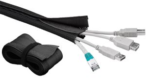 Kabelhoes met klittenband 1,8m zwart