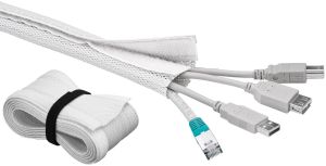 Kabelhoes met klittenband 1,8m wit
