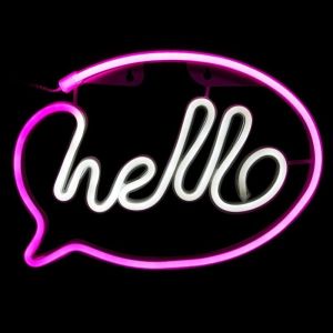 LED bord neon HELLO 30x21 cm