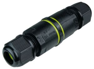 Waterdichte kabelkoppeling IP68 max. 3x1,5qmm zwart