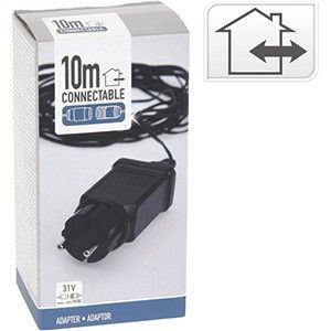 Connectable netvoeding adapter met 10 meter snoer