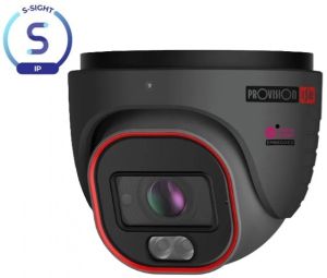 IP Camera dome 8Mpix 12V IR-led 2.8-12mm M-zoom VF ZWART