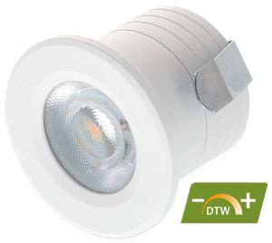 LED mini inbouwspot 2W DimToWarm 32mm rond vast wit