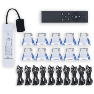 LED inbouwspots 3W 2700K IP65 set a10 wit