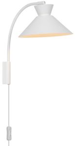 Wandlamp Dial wit E27 met schakelaar