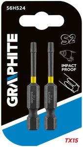 Bitset Torx impact TX15 lang 2x 50mm