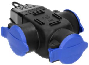 Hangkoppeling zwart IP44 3V met klep