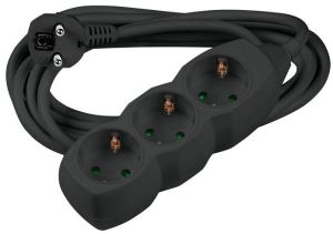 TCD RA 3V 5m snoer zwart