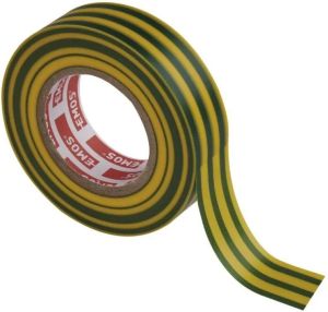Isolatietape PVC 19mm rol 20m geel/groen