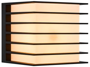 Wandlamp Fluctus zwart E27 18cm IP44