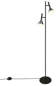 Vloerlamp Kelvis zwart 2xGU10 151cm