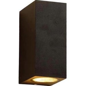 Wandlamp 2xGU10 vierkant zwart IP44