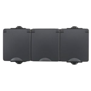 Opbouw WCD 3v horizontaal IP55 zwart