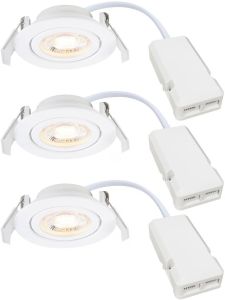 LED Inbouwspot downlight Monolo wit LED 4,8W 3000K set 3 stuks