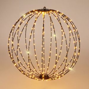 LED bal hangend zwart warm wit 320 lamps 50cm