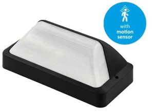 LED Portiek armatuur 5,5-10W 3CCT opaalkap IP66 + sensor zwart