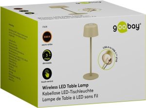 LED Tafellamp oplaadbaar 2W 3000K touch 25cm beige - Afbeelding 2