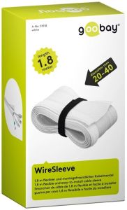 Kabelhoes met klittenband 1,8m wit - Afbeelding 2