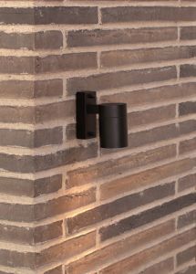 Wandlamp Tin Single 1x GU10 zwart IP54 - Afbeelding 2