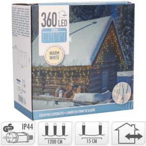 Icicle light 360 LEDS warm wit 1200x52cm IP44 - Afbeelding 2