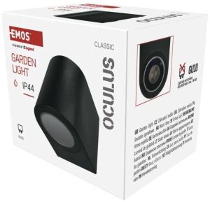 Wandlamp Oculus 1xGU10 zwart rond IP44 - Afbeelding 2