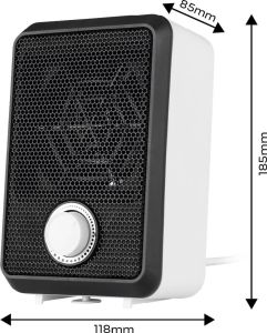 Mini kachel bureaumodel 600W met thermostaat - Afbeelding 2