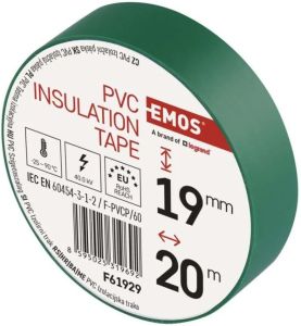 Isolatietape PVC 19mm rol 20m groen - Afbeelding 2