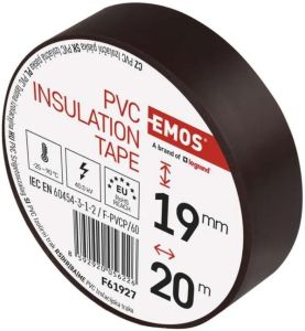 Isolatietape PVC 19mm rol 20m bruin - Afbeelding 2