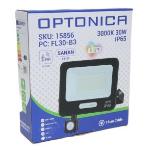 LED Bouwlamp 30W 3000K zwart + sensor - Afbeelding 2