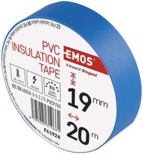 Isolatietape PVC 19mm rol 20m blauw - Afbeelding 2