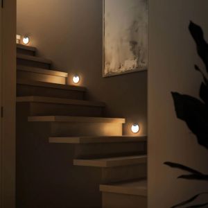 LED nachtlamp rond met sensor oplaadbaar wit 3000K - Afbeelding 2